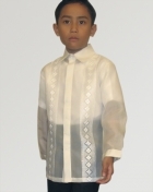 Boys' Barong Cream Jusi fabric 100160 Cream Boys' Barong Cream Jusi fabric 100160 Cream